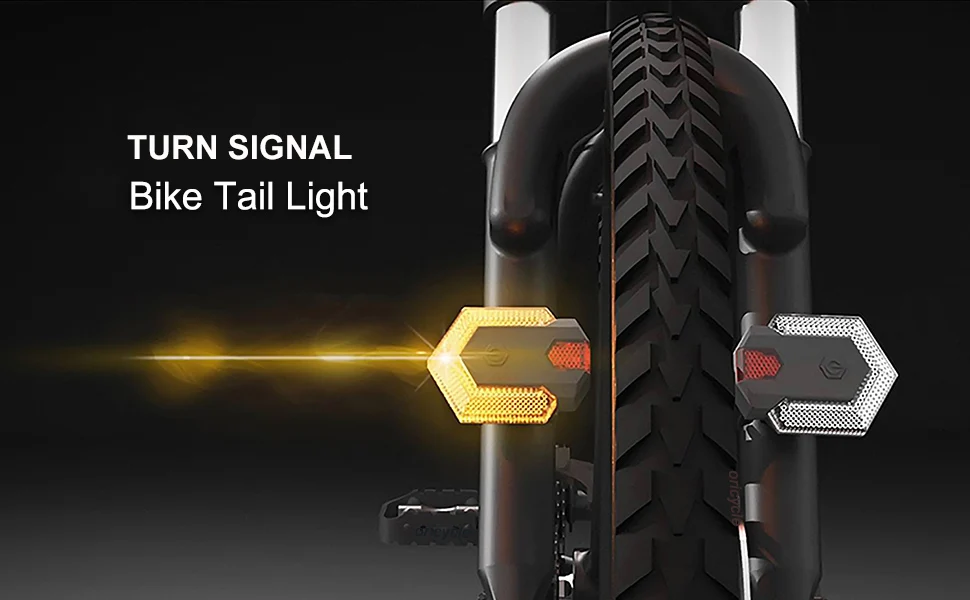 Glumes Wireless Bike Tail Light LED Turn Signal Lights Automatic Sensing Bike Rear Light USB Rechargeable Multifunctional Modes Waterproof Cycling Warning Light for Mountain Bike,Road Bicycle