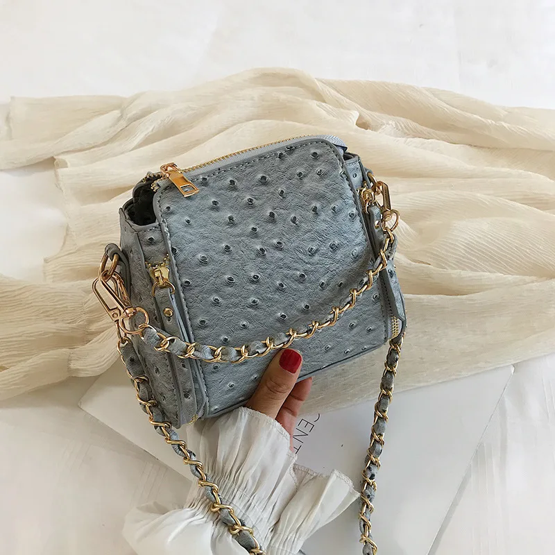 

Female Crossbody Bags Women 2019 Quality Leather Luxury Handbags Designer Sac A Main Ladies Chain Ostrich Shoulder Messenger Bag