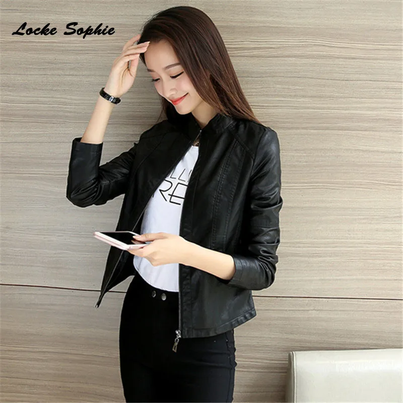

1pcs Women's Plus size short jacket coats 2019 Autumn Fashion faux fur PU Leather zipper Splicing ladies Skinny locomotive coats