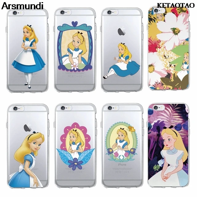 KETAOTAO Cute Alice Prinecess s Rose Phone Cases for iPhone 4S 5C 5S 6 6S 7 8 Plus X Case Crystal Clear Soft TPU Cover |