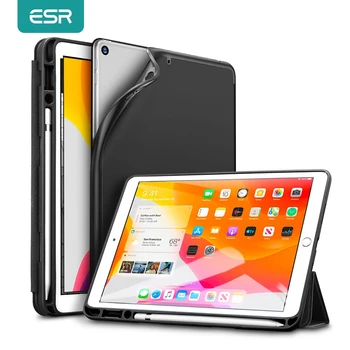 

ESR for iPad 7 2019 Case 10.2 Inch with Pencil Holder/Slot Soft TPU Back Trifold Smart Cover for iPad 7th Generation Case Funda