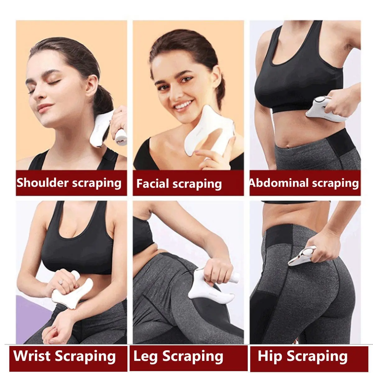 Face Neck Guasha Massager Face Wrinkle Removal Device Body Slimming Massager Electirc Facial Skin Beauty Care Scraping Tool