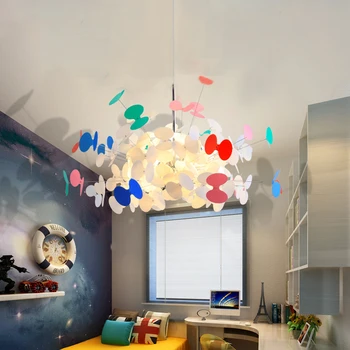 

Modern Chandelier Fashion Butterfly Hanging Light Simple Art Princess Room Home led Chandeliers Light Nordic Living Room Lamps