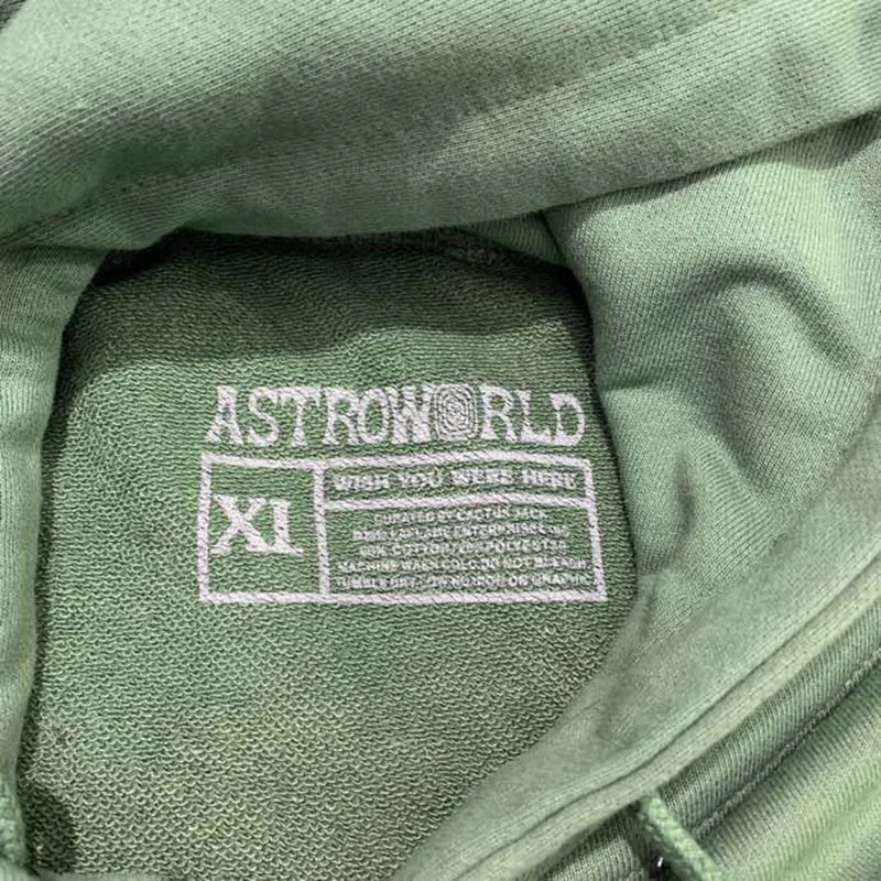 Трэвиса Скотта Astroworld оливковая Толстовка Tour Limited Мужская и Женская Хип-хоп толстовка странные вещи Harajuku xxxtentacion Толстовка