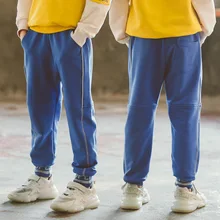 Брюки свободного кроя для мальчиков; коллекция года; сезон весна; стиль; детская одежда; трикотажные брюки в Корейском стиле; повседневные Модные брюки для больших мальчиков