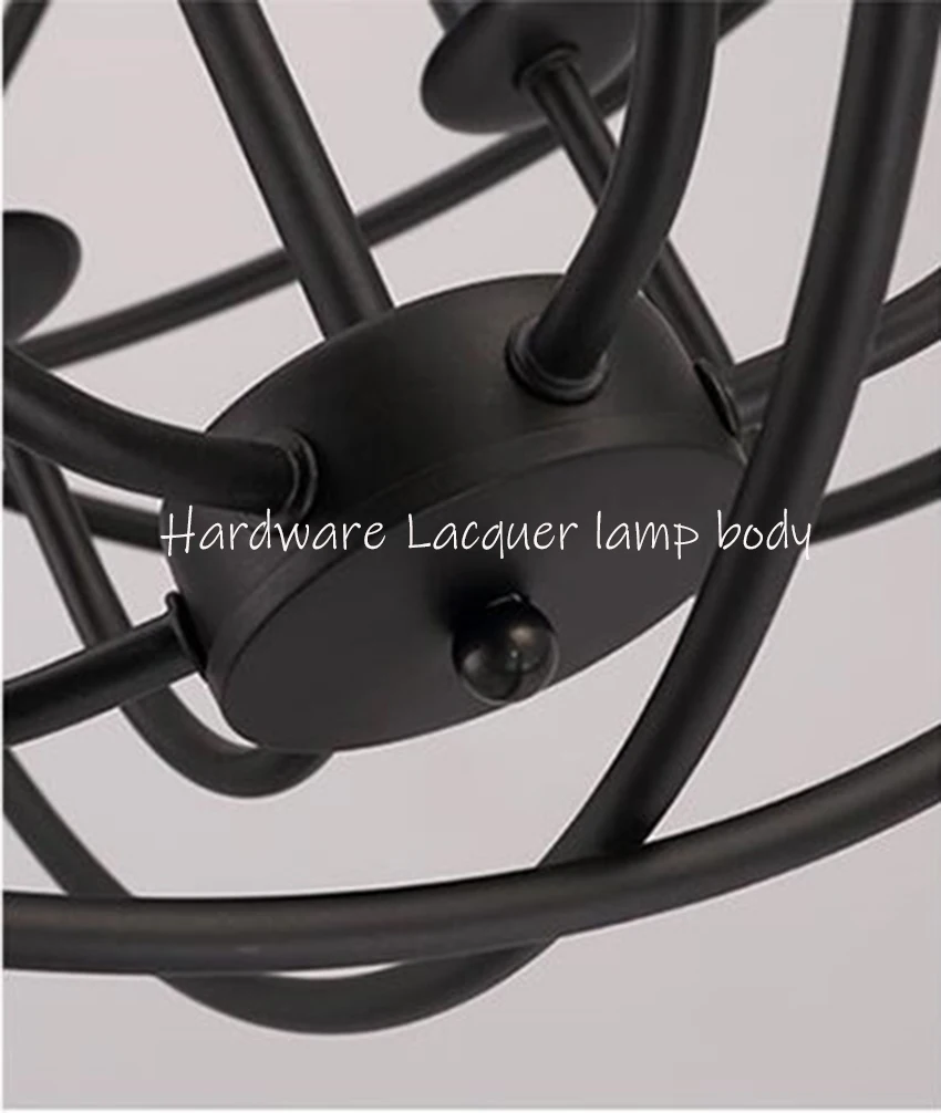 Modern Loft LED Chandelier Lighting Retro Iron Lampshade Pendant Lamp Living Room Restaurant Bedroom Cafe Decor Wrought Hanglamp