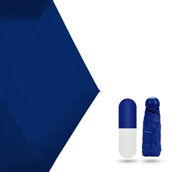 

5 Colors Mini Capsule umbrella 5-folding Rain and Sun Vinyl sunscreen 6 bones umbrella folding women pocket Umbrellara in women