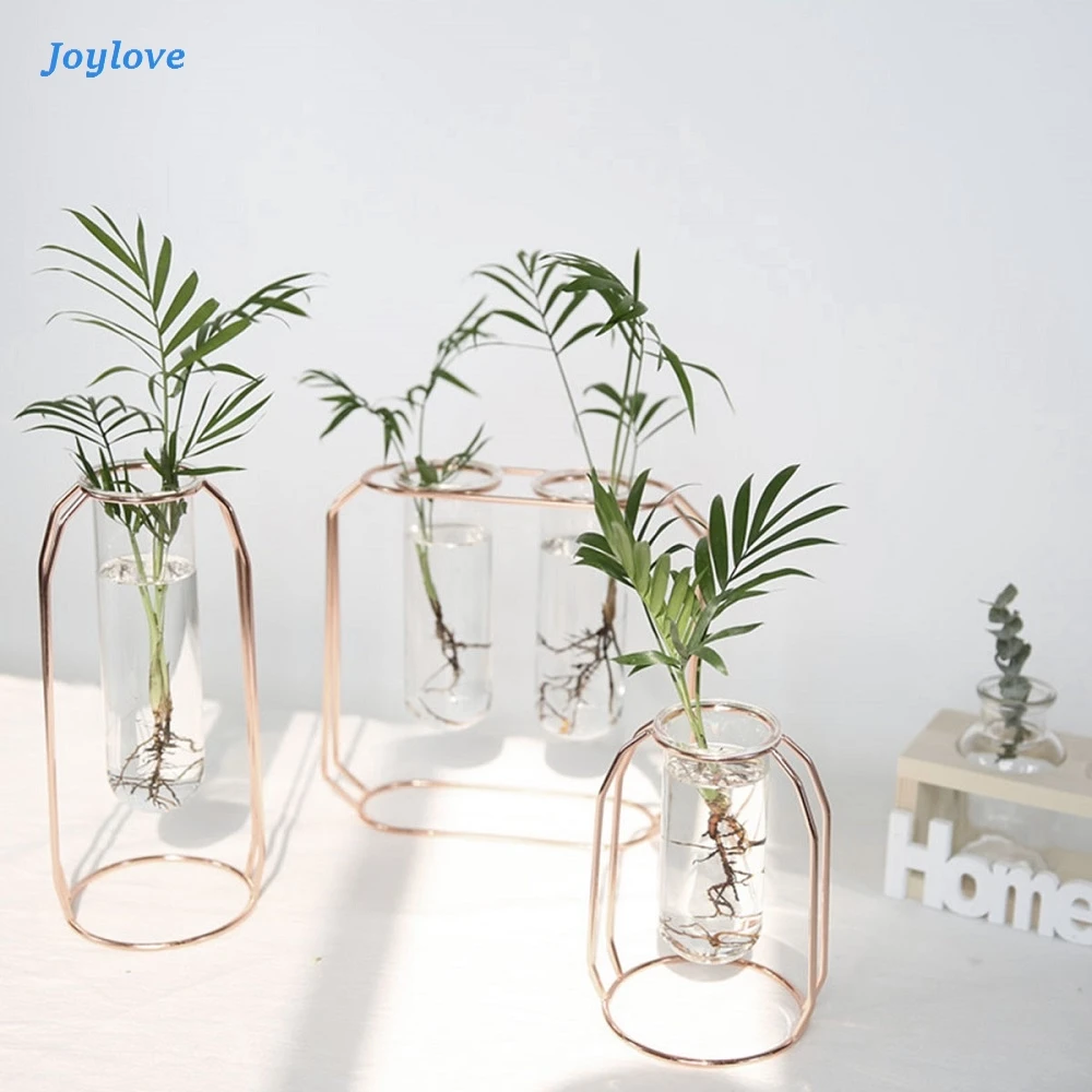 JOYLOVE ваза из золотистого стекла железная гидропонная искусственная настольная