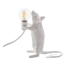 Милая Настольная лампа с животными, смоляный стол с мышкой, лампы для спальни, арт-деко, лампа для гостиной, лампа для чтения, украшение, E12 светильник