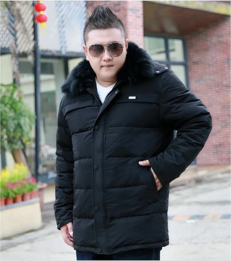 Цвет черный, темно-синий,, Мужская Толстая куртка большого размера с капюшоном, короткий меховой воротник, хлопковое пальто, осенне-зимняя мужская куртка с воротником