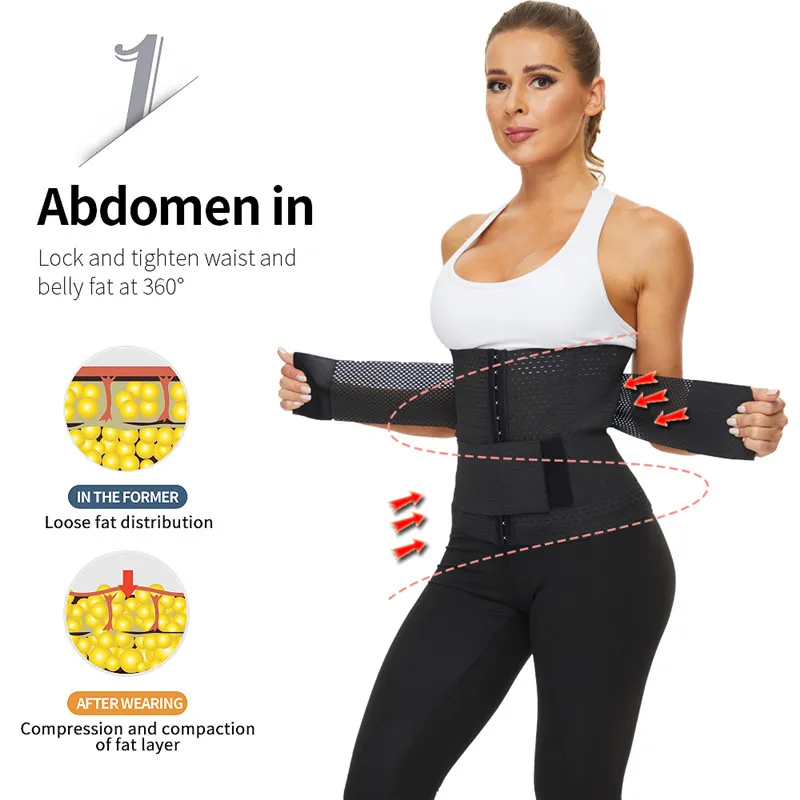 LANFEI Waist Trainer Belt Women Belly Modeling Strap Fajas Firm Slimming Belts Waist Cinchers Weight Loss Sauna Belt honeylove shapewear