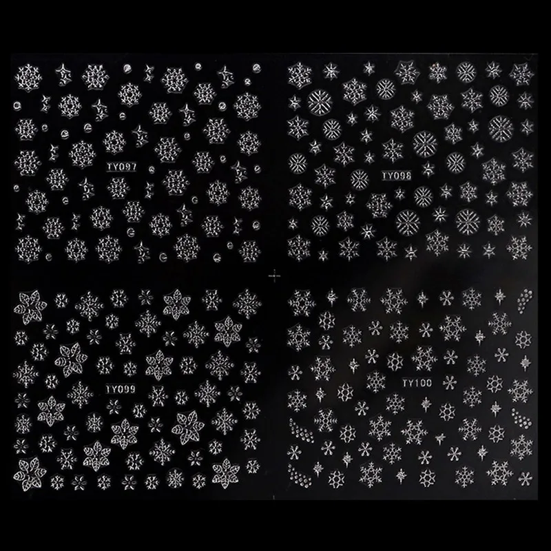 Новые 3D наклейки для ногтей с изображением Санты/лося/снеговика/дерева/колокольчика, рождественские и новогодние наклейки для ногтей, обертывания, инструменты для маникюра и украшения