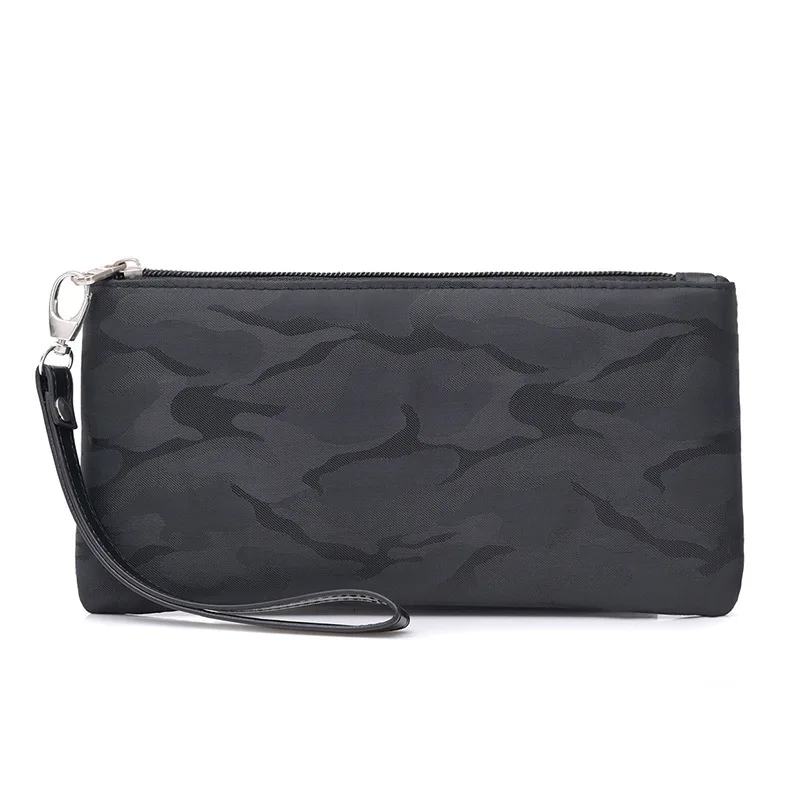 Camouflage black Wallet Leather With Coin Pocket Soft Men Women Card Coin Key Holder Zip Leather Wallet Pouch Bag Purse Gift Man - Цвет: Camouflage black
