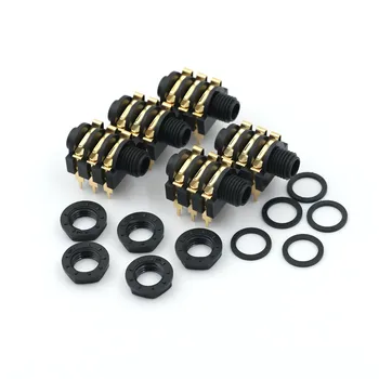 

5Pcs/lot 1/4" 6.35mm Jack Stereo Audio 6pin PCB Panel Mount Socket Headphone Headset
