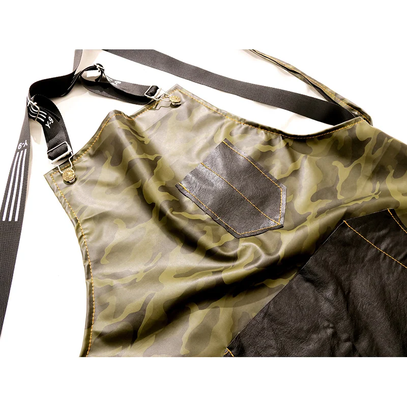 Waterproof apron camouflage Korean fashion custom LOGO men and women home work clothes oil-proof anti-fouling tea shop hairdress