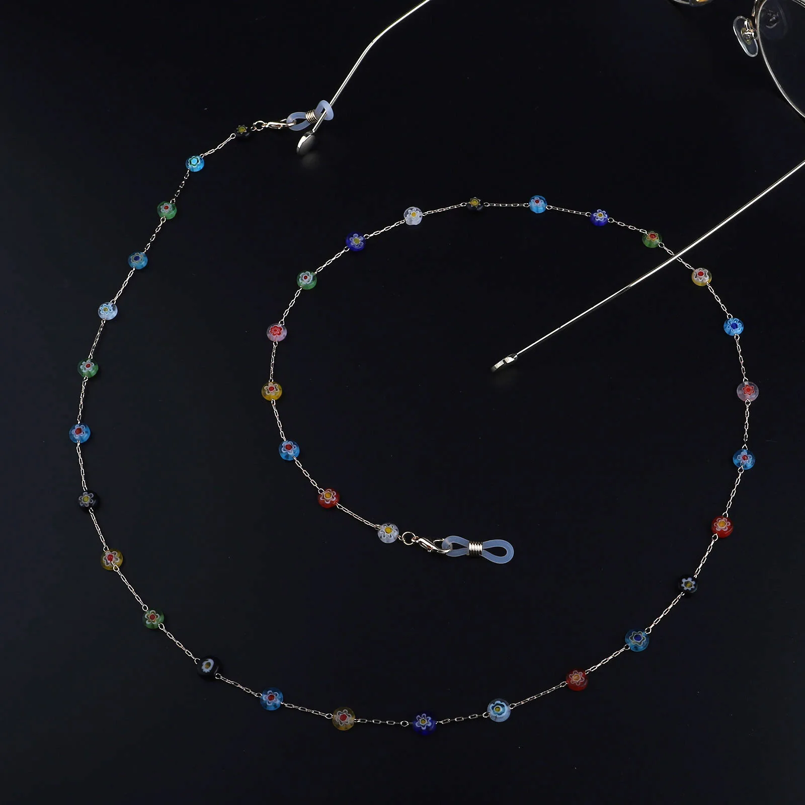 flower Crystal bead glasses Gold chain Fashion Glasses Chain Women Eye Accessories Eyewear Straps Cord Sunglasses String