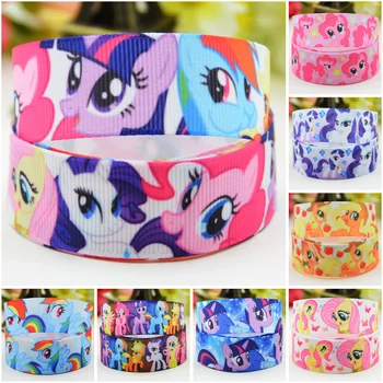 

22mm 25mm 38mm 75mm Ruban satin My Little Pony Cartoon printed Grosgrain Ribbon party decoration 10 Yards Mul120