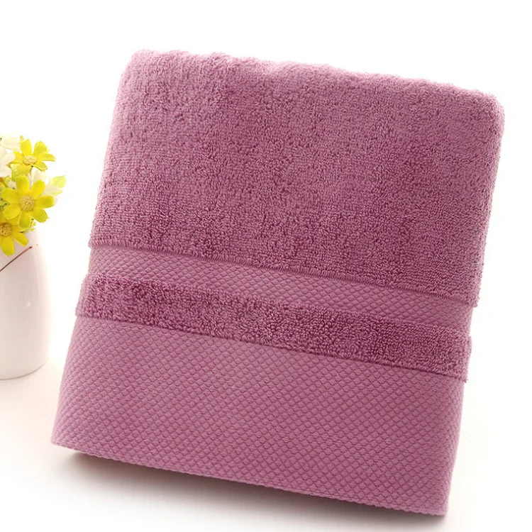 Thick Baby Quality Class a Plain Interrupted Cotton Bath Towel 450 Grams Long-Staple Cotton Beach Towel