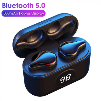 

TWS Led Display Wireless Bluetooth 5.0 Earphones Waterproof Sports Headphones Handsfree In-ear Earbuds Running Headset Dual Mic