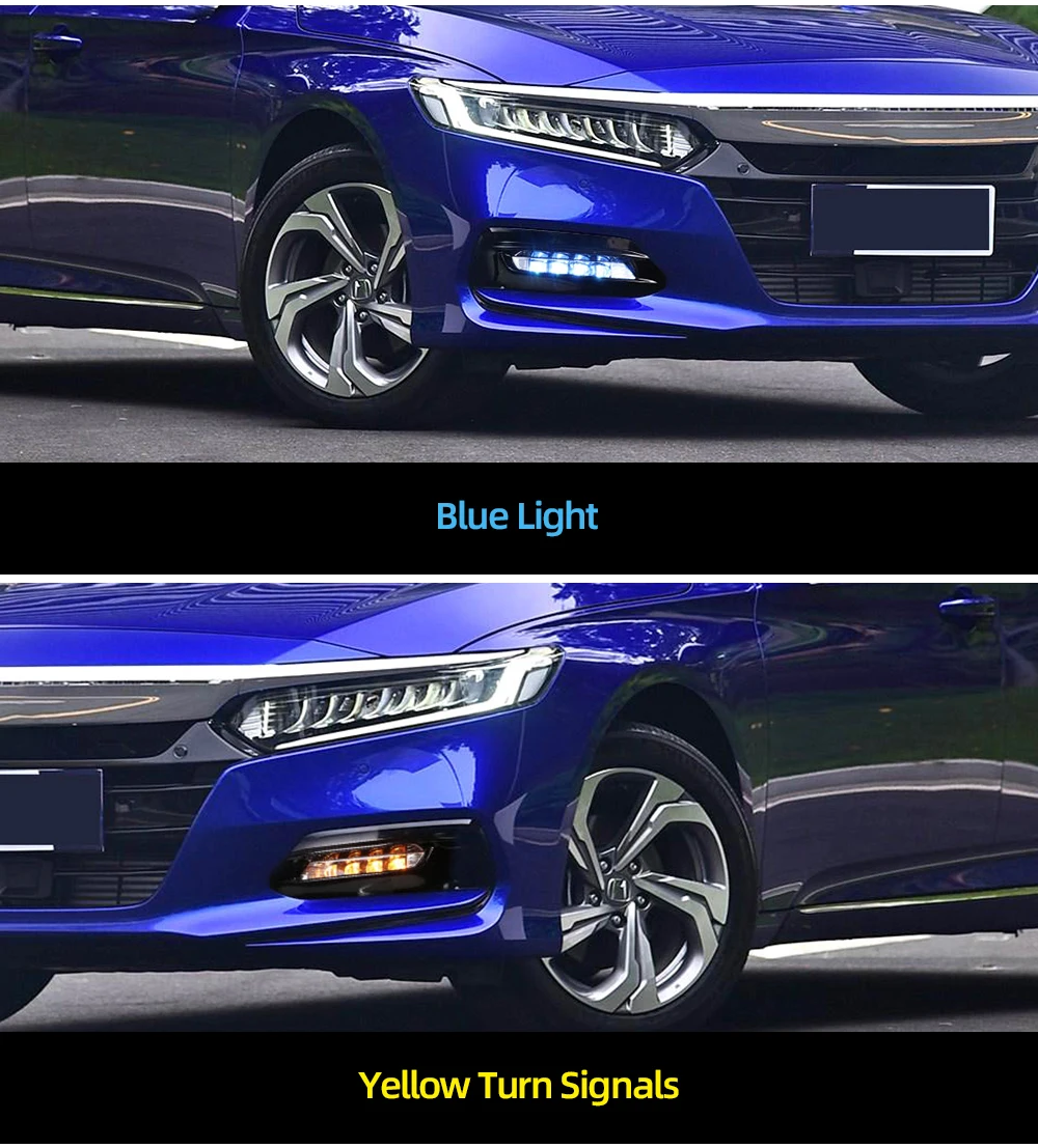 CSCSNL 1 пара, дневной ходовой светильник светодиодный DRL для Honda Accord 10th, противотуманная фара, водительский светильник s, желтый указатель поворота