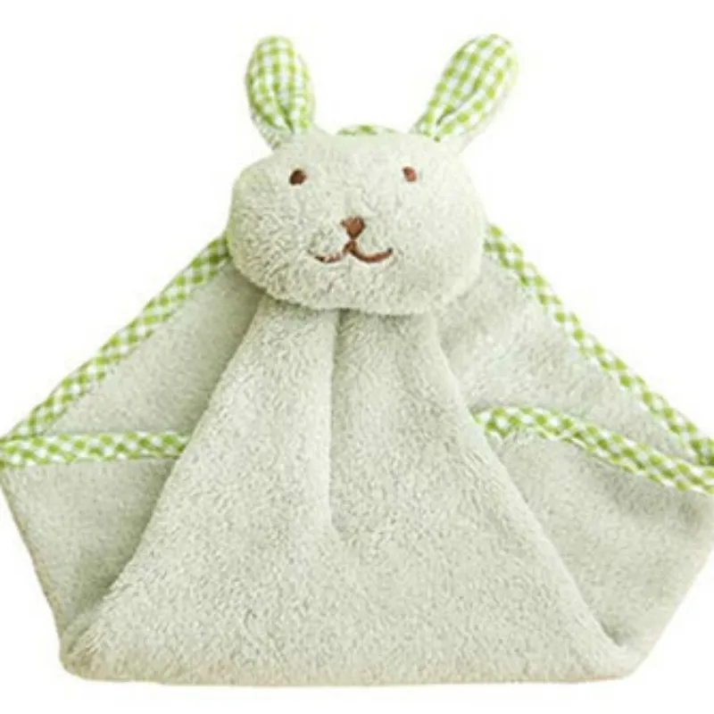Ручное полотенце для кухни и ванной с мультяшным Кроликом, мягкое плюшевое полотенце для мытья посуды, полотенце для купания, креативное милое детское полотенце - Цвет: Зеленый