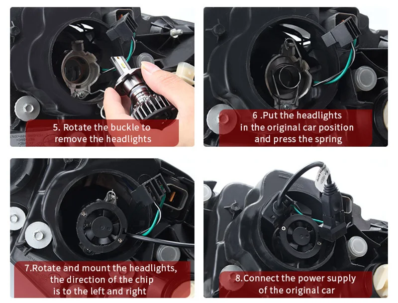 TF30 2 шт./лот светодиодный ламп Conversion Kit 80 Вт 10000LM H4 H1 H7 H8 H11 HB3 HB4 9003 Авто ZES F2 фары 6000K