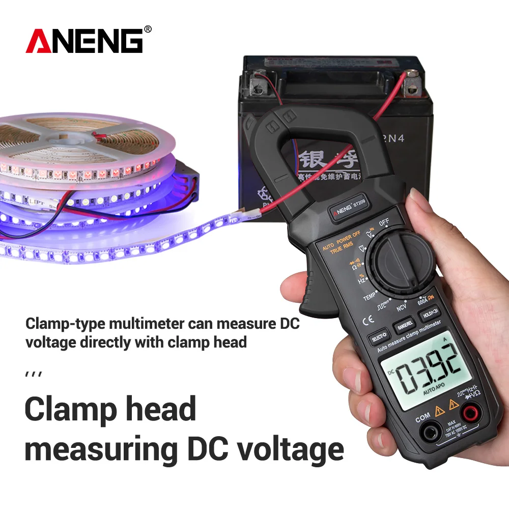 ANENG ST209 мультиметр цифровой токовые клещи 6000 отсчетов True RMS Amp DC/AC клещи токоизмерительные kaws клещи мультиметр токовые тестер постоянного тока мультиметр 400 В dc dc multimeter мультиметор с клещами