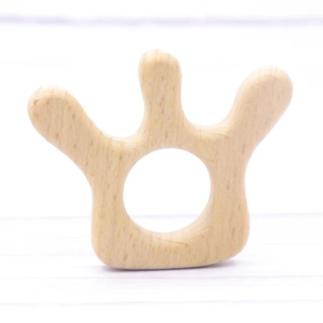 1pcs Baby Animal Natural Beech Teething Wooden Teether Rodent Flowers Clouds Tiny Rod   Pendant For Pacifier Chain  Products A04