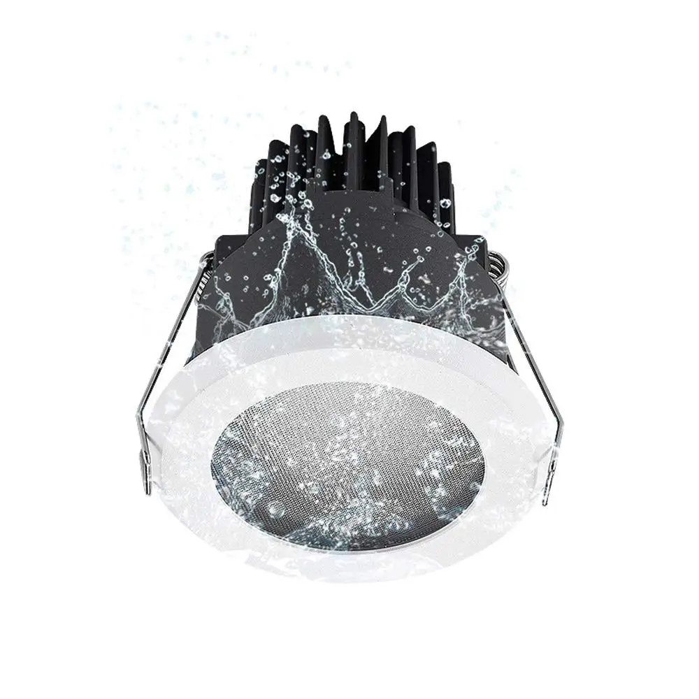 Deep Anti-Glare LED 12W Recessed Dimmable Downlight IP65 Waterproof Anti-Fog Bathroom Kitchen Home Recessed Spotlight 75-80mm