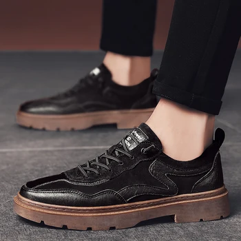 

2020 New Casual Shoes Mens Anti Slip Leather Shoes Men Comfortable Luxury Brand Men Shoes Good Quality Fashion Men Sneakers