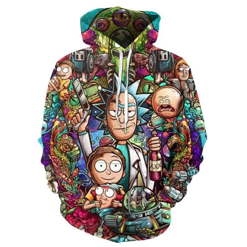 

Mens Rick and Morty Printed Hoody Pullover Man's Streetwear Harajuku Hooded Cartoon Hoodies and Sweatshirts Asian size S -6XL