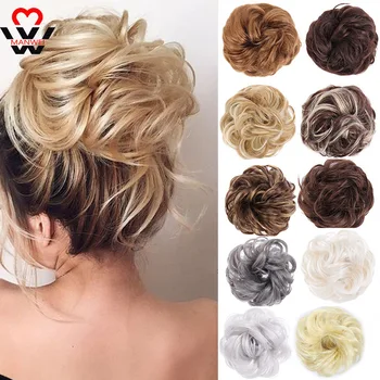 

MANWEI Synthetic Chignons Hair Scrunchies Extensions Hair Piece Wrap Ponytail Hair Tail Updo Fake Hair Bun Hairpiece For Women