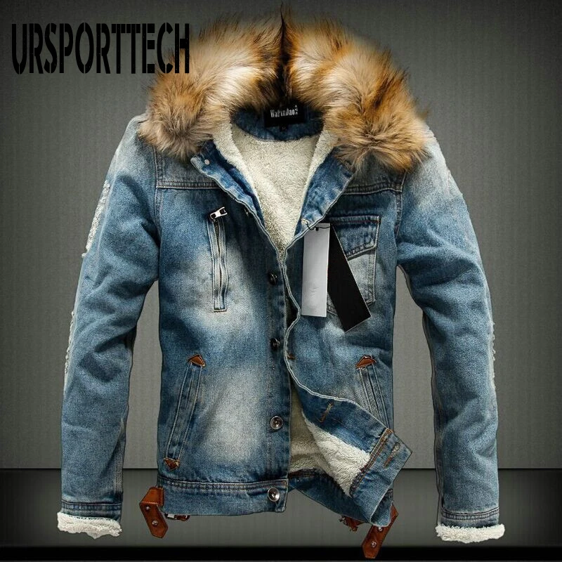 

Fashion Brand Autumn Winter Mens Denim Jacket 2020 New Casual Thick Warm Jean Jacket Denim Coats Street Style Denim Jackets Male