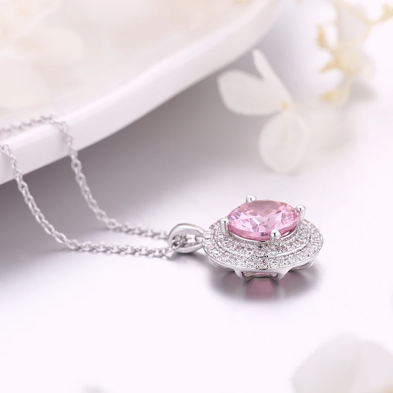 PHOEBEJEWEL серебряный цвет Круглая Подвеска для женщин Дерево жизни кристалл