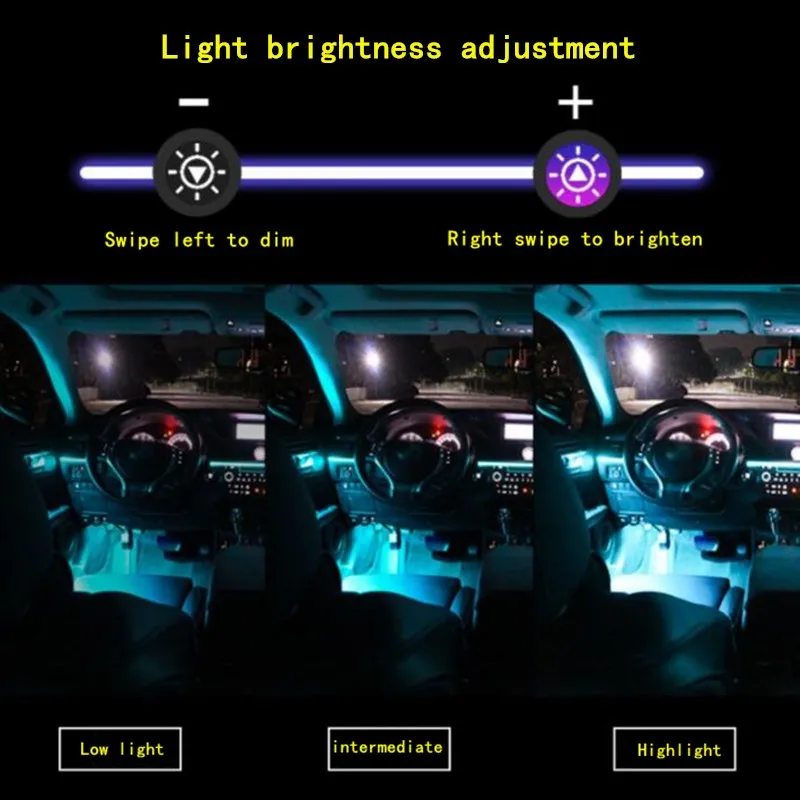 US $146.39 22 In 1 RGB LED Atmosphere Car Light Interior Decoration Fiber Strip Light By App Control Decorative Ambient Lamp Dashboard Lamp