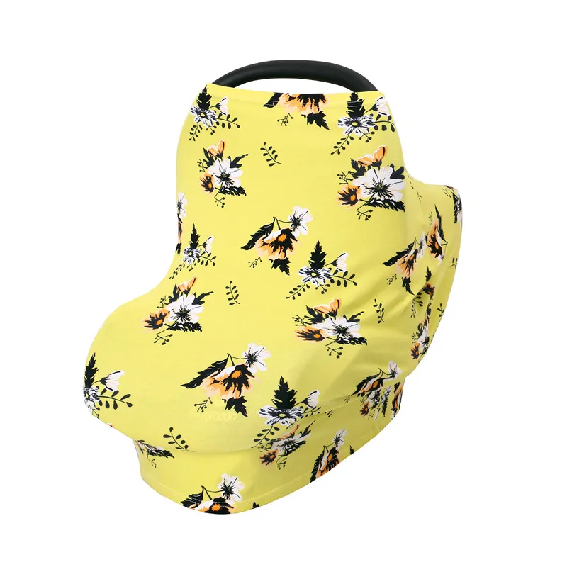 Модный покрывающий голову шарф для кормления с навесом, крышка для грудного вскармливания, многофункциональная накидка, чехол для детской коляски, чехол для детского автокресла - Цвет: Yellow flower