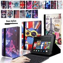 KK&LL для Amazon Fire HD 8(6th/7th/8th Gen, выпуск)-кожаный чехол-книжка для планшета+ bluetooth-клавиатура