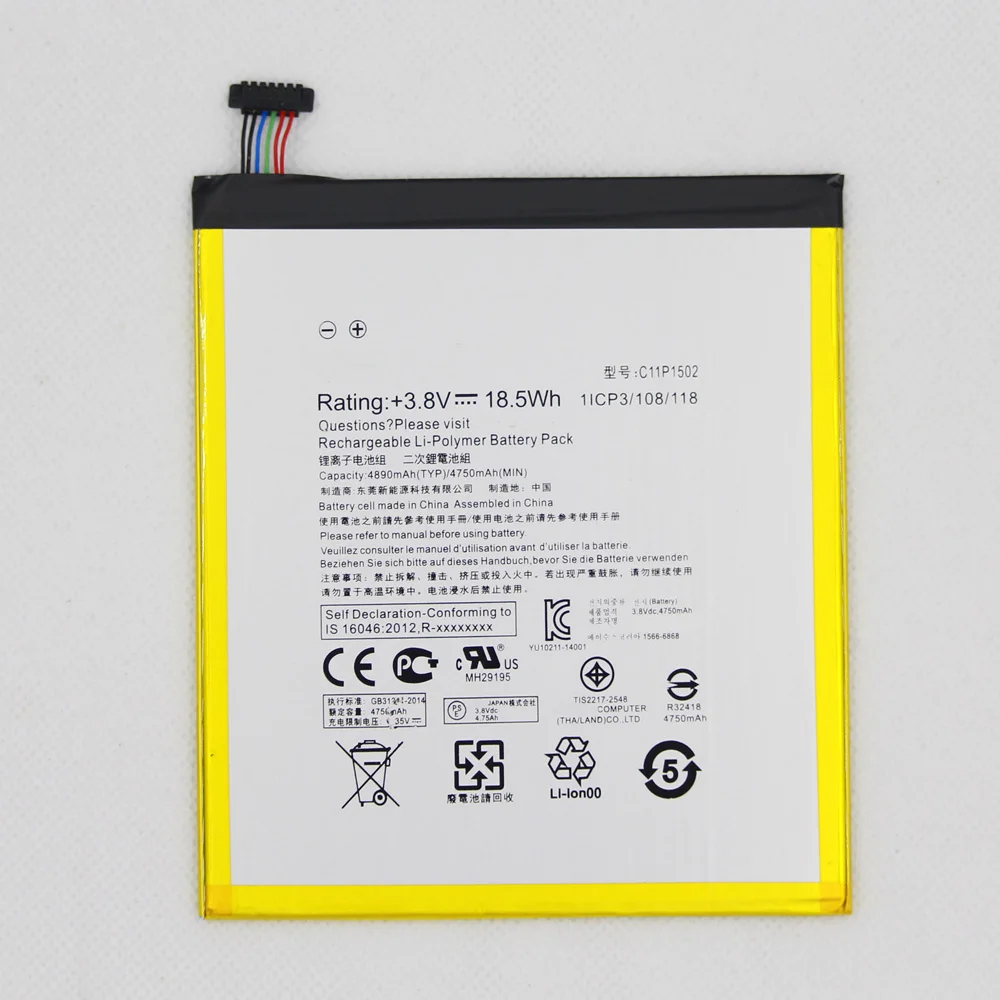 

ISUNOO 4890mAh C11P1502 Phone Battery For ASUS ZenPad 10 Z300C Z300CL Z300CG Mobile Rechargeable Battery With Repair Tools