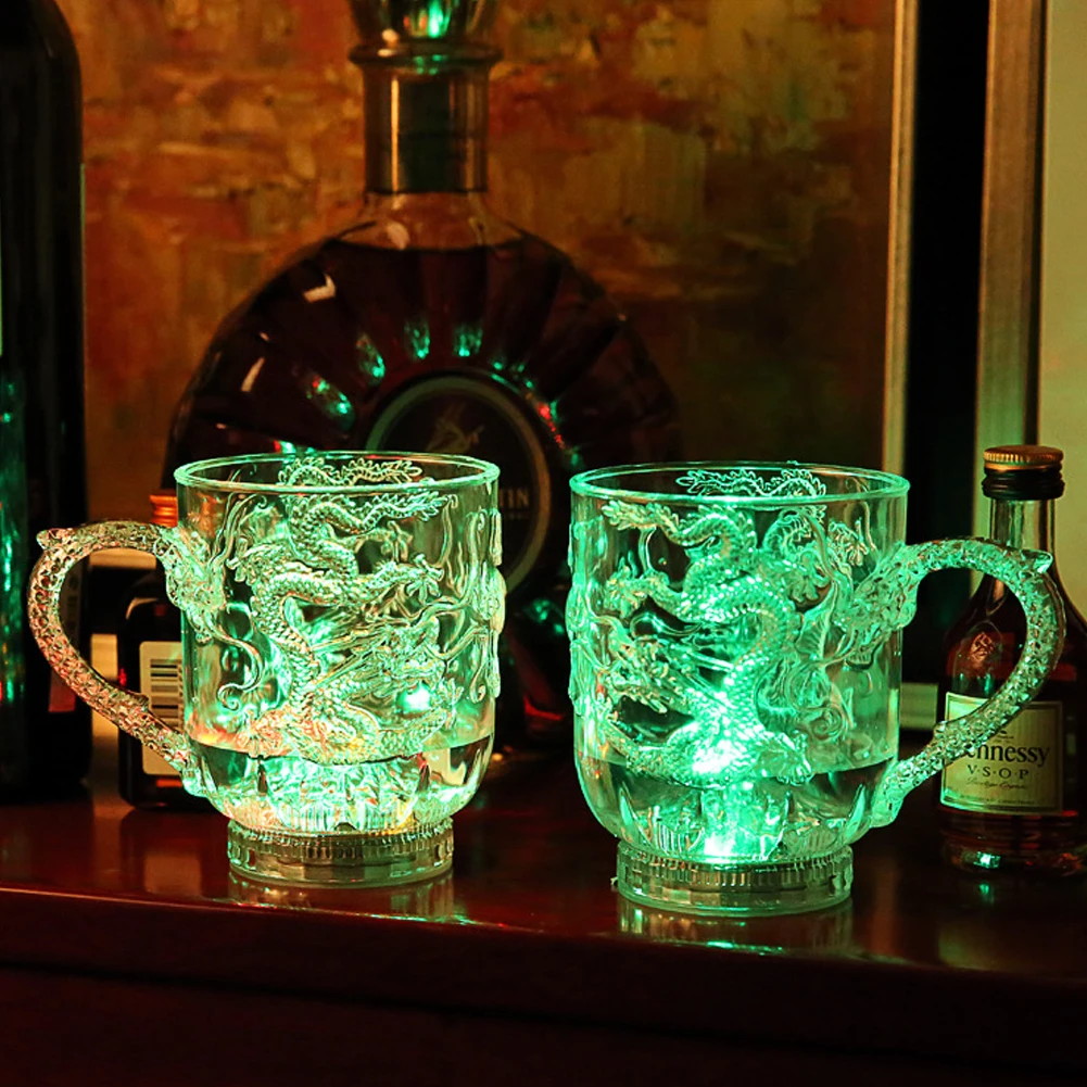 Verre à Vin Lumineux - Change De Couleur Au Contact Du Liquide - Acrylique Réutilisable - Pour Fêtes, Mariage, Noël, Bar à Domicile
