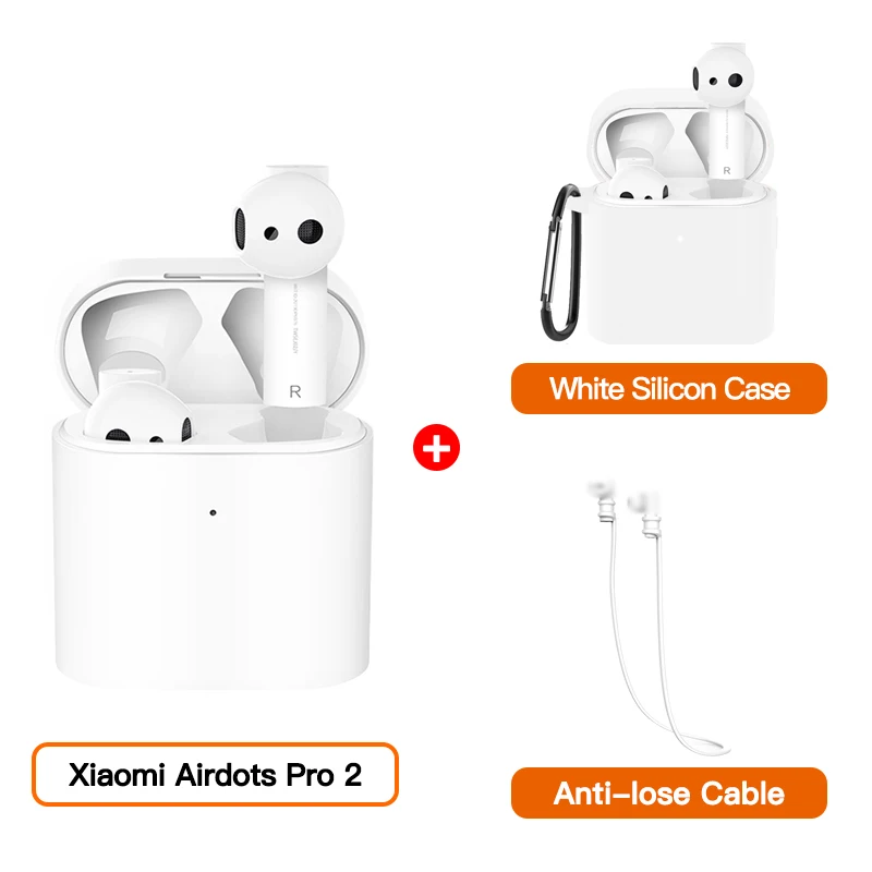 strap add white case Xiaomi Airdots pro 2 TWS настоящие беспроводные bluetooth-наушники Air2 шумоподавление LHDC HD звук динамический контроль ENC - Цвет: strap add white case