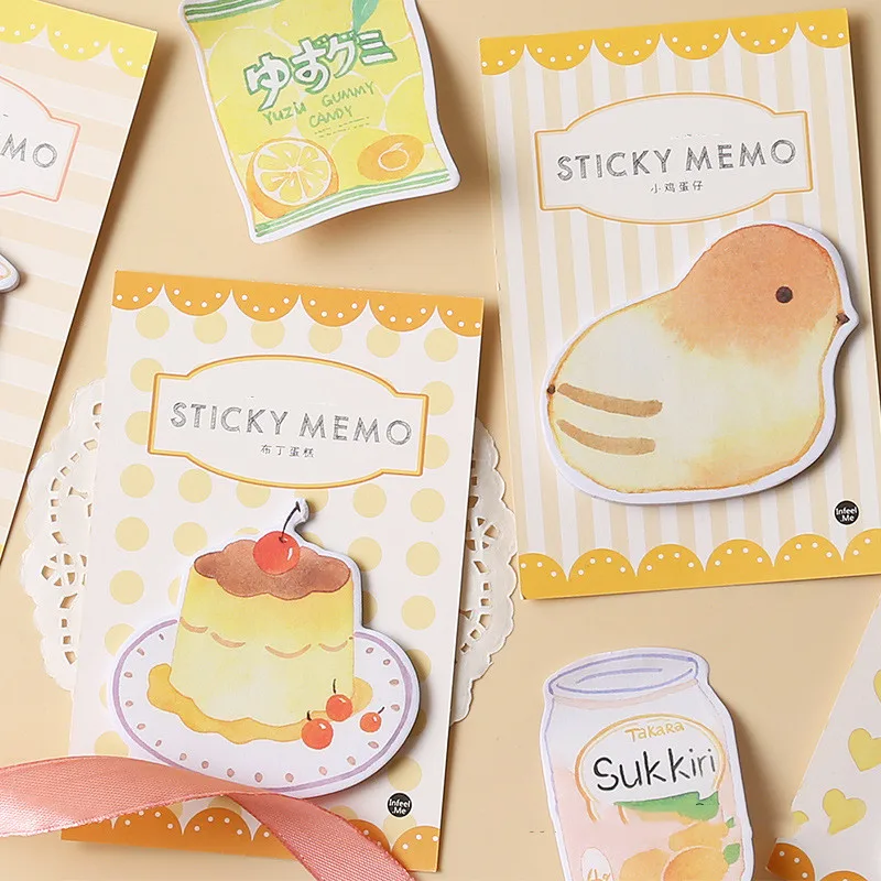 

30pcs/lot Kawaii Animal Cake Coffee Memo Pads Sticky Notes Notepad Diary Creative Self-Stick Notes Memo Pads