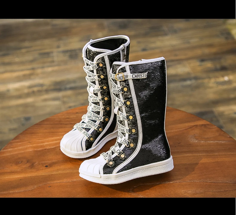 Girls Boots Sequins Child Shoes Kids Breathable Snow Boots Girls Children Rubber Bottom Fashion Winter Boots Baby Bota