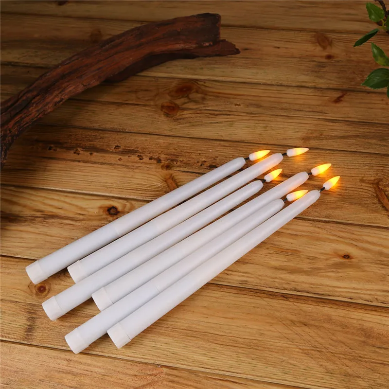 not remote functionB Pack of 12 Yellow Flickering Remote LED Candles,Plastic Flameless Remote Taper Candles,bougie led For Dinner Party Decoration - Цвет: not remote functionB
