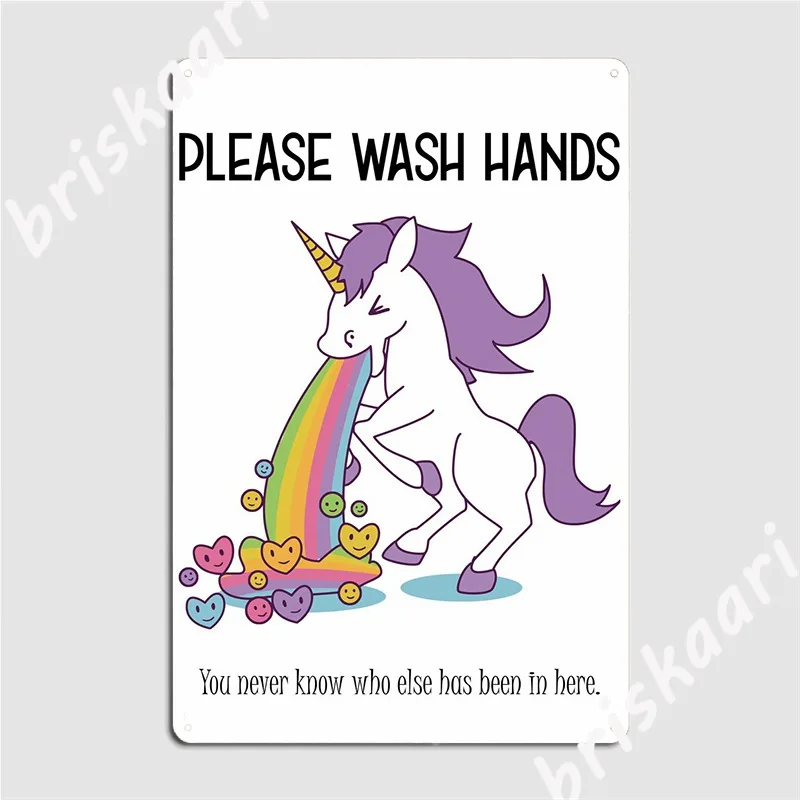 

Funny Bathroom Unicorn B Metal Plaque Poster Wall Pub Wall Decor Create Bar Cave Tin Sign Poster