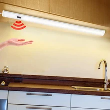 30 см 40 см 50 см светодиодный светильник для кухонного шкафа с датчиком движения, светильник с трубкой постоянного тока 12 В, 3 цвета, сменный светильник, лампа для домашнего бара