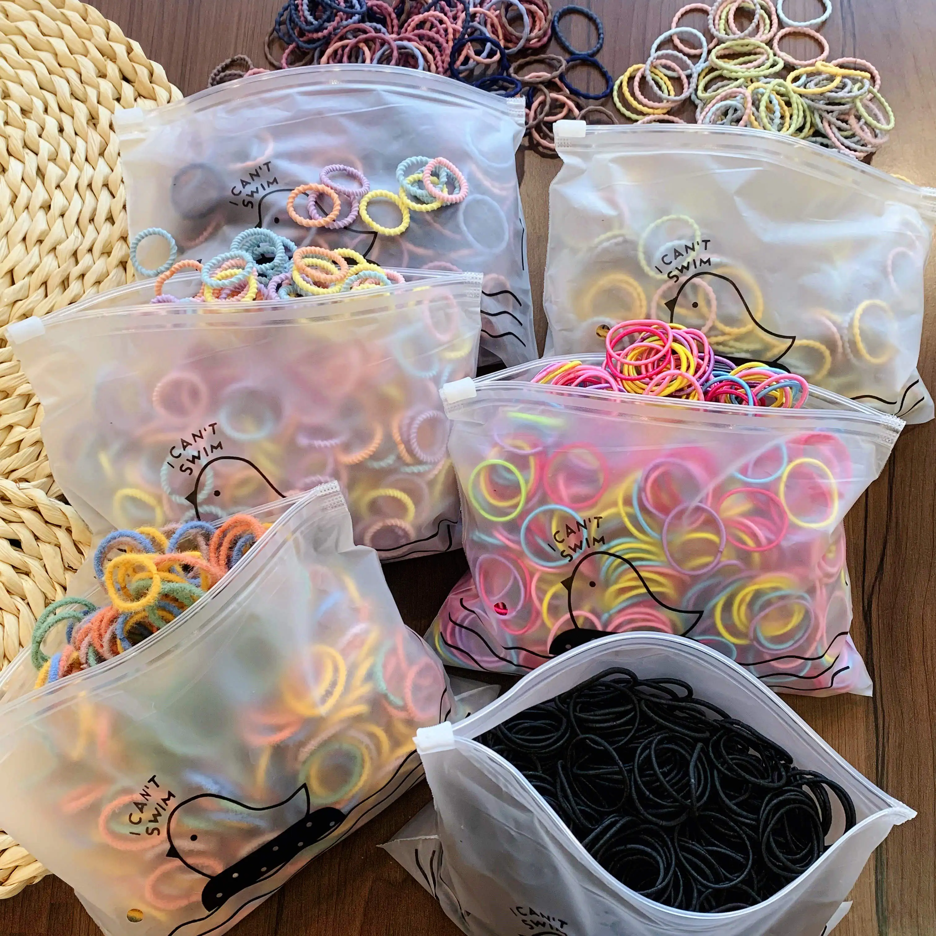 300/400PCS Box Girl Cartoon Small Nylon Elastic Hair Bands For