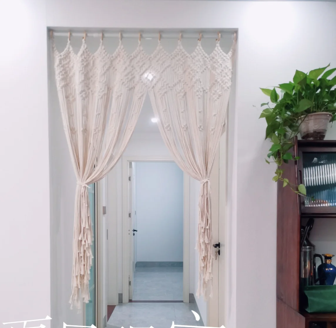 Macrame curtain Room divider door curtains Window Bohemian wedding backdrop panel Boho home decor |