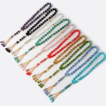 

factory direct sale islamic Muslim Prayer Beads 10mm 33pc glass crystal Tasbih prayer beads misbaha