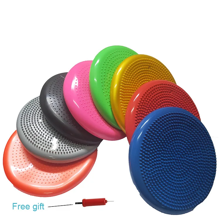 

33cm Durable Inflatable Yoga Portable Massage Ball Pad Sports Gym Fitness Wobble Stability Balance Yoga Pad Cushion + Free Pump