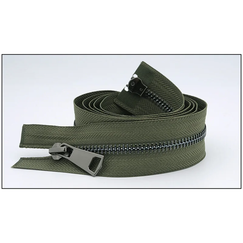 black-green Meetee 120 см 5# Металлические молнии двойной слайдер открытый конец молнии DIY Швейные Инструменты пуховик пальто одежда портной ремонт аксессуары - Цвет: black-green